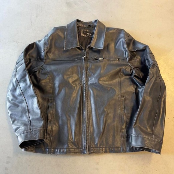 Other - Vintage black zip up biker jacket